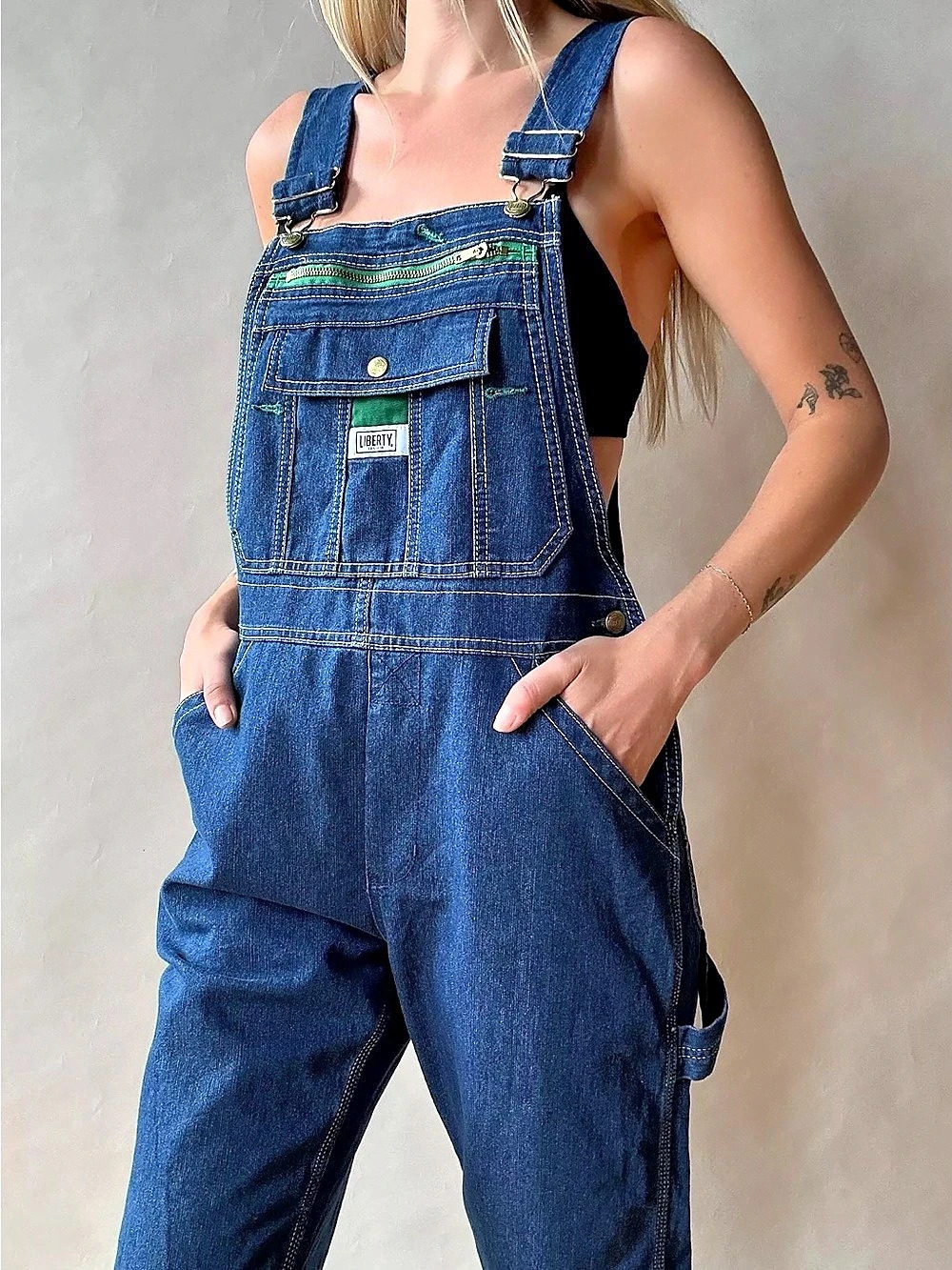 Liberty Denim Bib Overalls Blue Small